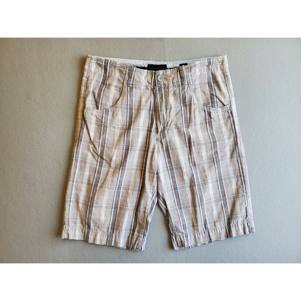 BKE Buckle Mens Shorts Sz 33 Plaid Casual Athletic Flat Front Chino Multicolor